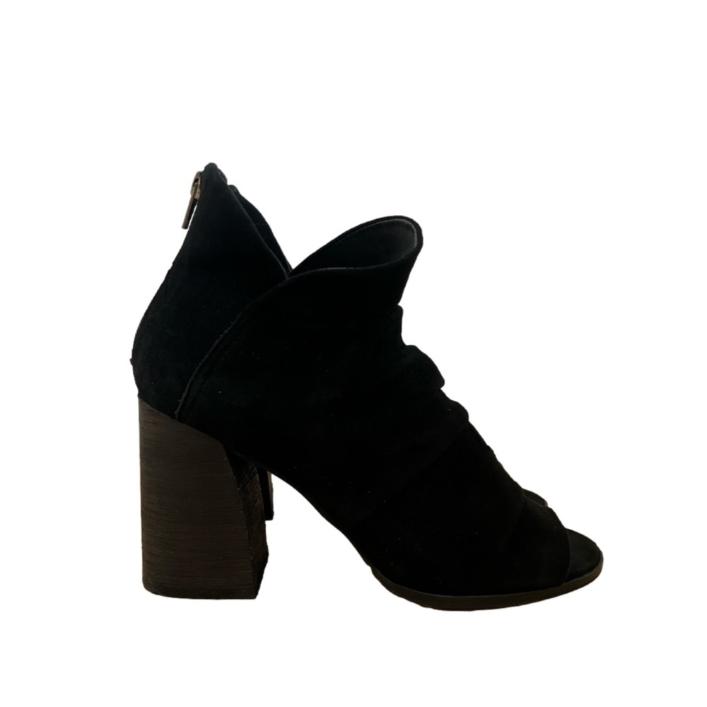 Tahari Davina Black Suede Heeled Open toe Boots 8.5 - Picture 5 of 8